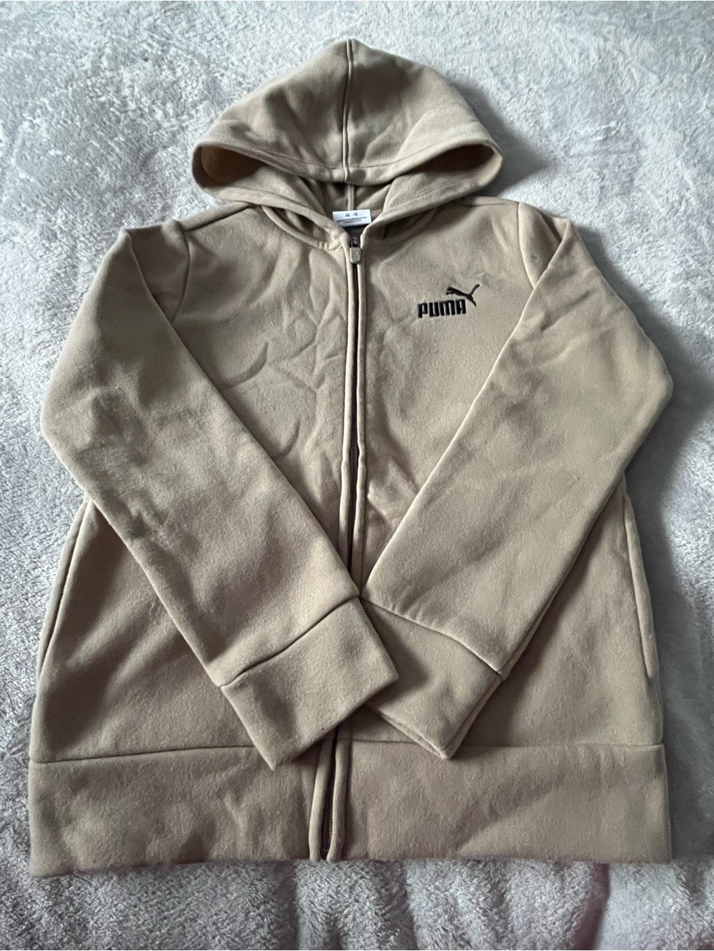 Puma Kids Beige Zip-Up Hoodie